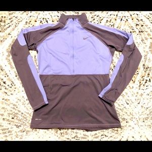 Nike Women’s Pullover Half-Zip Running Jacket Purple/Grey L